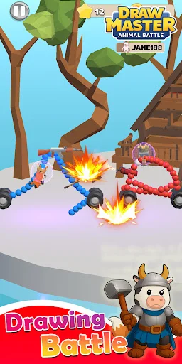 I-download ang Draw & Smash Animal Cars 3D – Labanan ang mga Kaaway - Screenshot 1