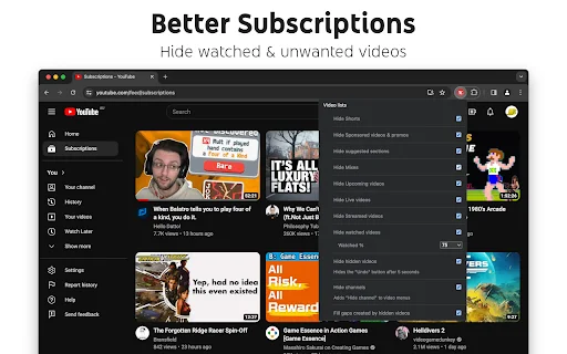 Control Panel for YouTube: I-customize ang Iyong YouTube Experience - Screenshot 1