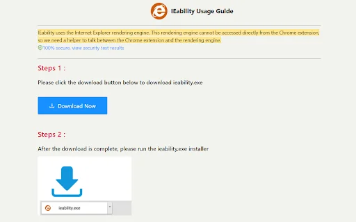 Download IEability Latest – Buksan ang IE sa Chrome nang Libre - Screenshot 1