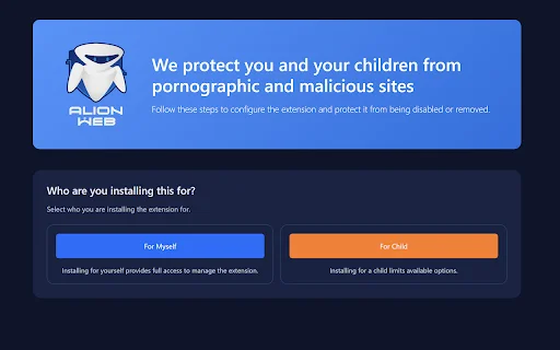 AlionWeb: Pinakamahusay na Content Blocker para sa Kaligtasan Online - Screenshot 1