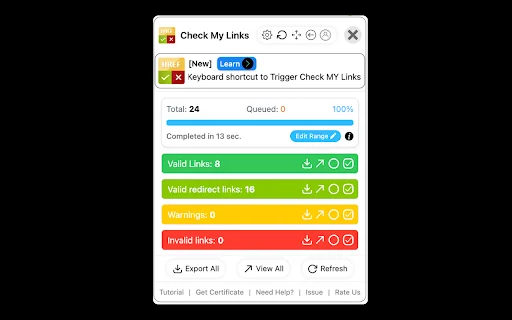 Check My Links: Mabilis na Link Checker para sa SEO at Web - Screenshot 5