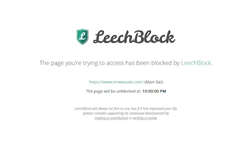 I-download ang LeechBlock NG – Pinakamahusay na Ad-Blocker para sa Productivity - Screenshot 1