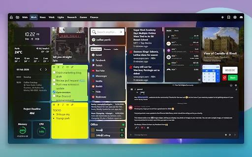 New Tab Widgets: Gawing Personal Dashboard ang Iyong Browser - Screenshot 4