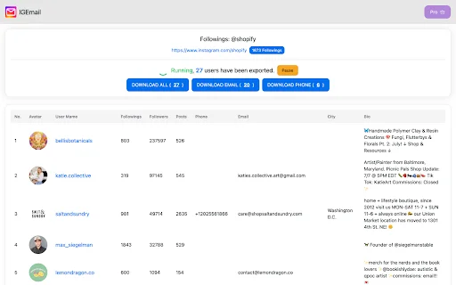 IGEmail – Best Instagram Email Extractor Tool | I-download Na - Screenshot 2