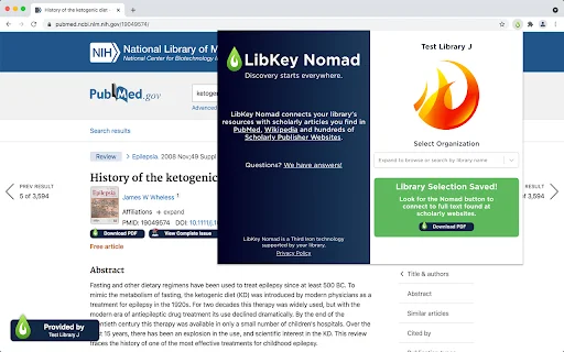 I-download ang LibKey Nomad: Mabilis na Access sa Scholarly Articles - Screenshot 1