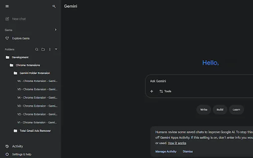 I-download ang Gemini Chat Folders – Ayusin ang Iyong AI Chats nang Libre - Screenshot 1