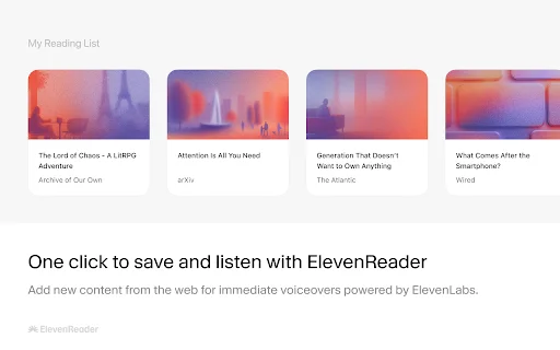 ElevenReader: Pinakamahusay na AI Text-to-Speech App – I-download - Screenshot 2