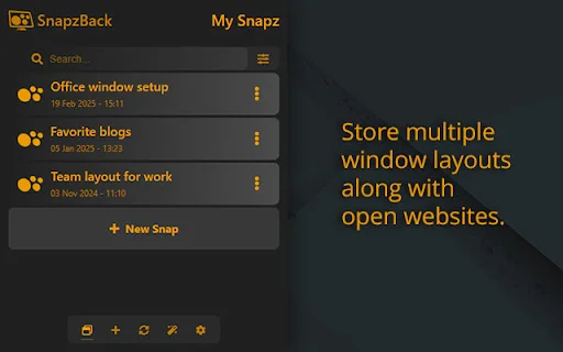 SnapzBack: I-save ang Iyong Chrome Layout – Libreng I-download - Screenshot 1