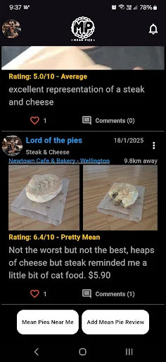 I-download ang Mean Pies App – Humanap ng Pinakamasarap na Pie - Screenshot 1