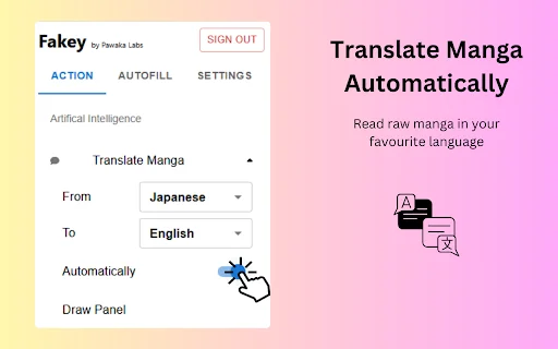 Fakey – Manga Translator Extension – AI Translation Free - Screenshot 1