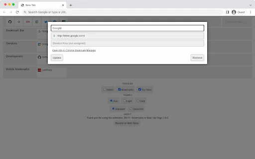 I-download ang BNTP: Bookmarks in New Tab Page – Mabilis at Simple - Screenshot 3