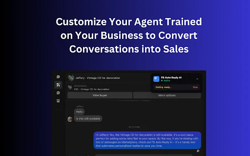 FB Auto Reply AI: Pinakamahusay na Automation para sa Marketplace - Screenshot 3