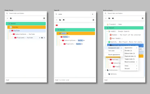 Treedent – Pinakamahusay na Tree-Style Tab Manager para sa Chrome - Screenshot 2