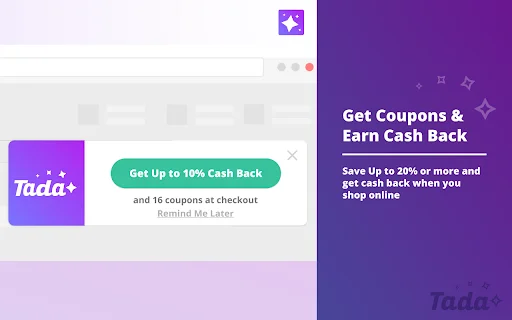I-download ang Tada Extension: Makatipid at Mag-Cash Back Ngayon - Screenshot 1