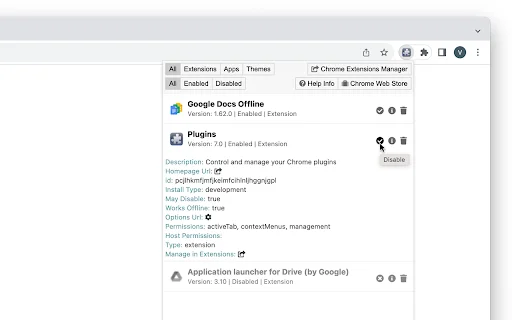 I-download ang Plugins para sa Chrome – Pamahalaan ang Extensions - Screenshot 3