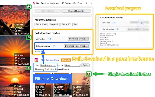 Sort Feed for Instagram: I-sort at I-download ang IG Reels - Screenshot 2
