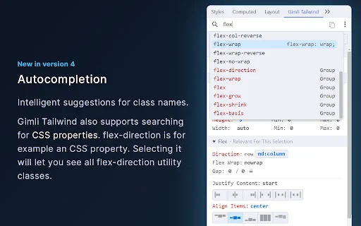 Gimli Tailwind: Pinakamahusay na DevTools para sa Tailwind CSS - Screenshot 2